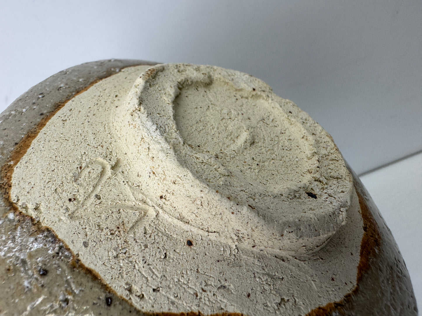 Y9763 CHAWAN Mino-ware bowl signed box Japan antique tea ceremony pottery cup