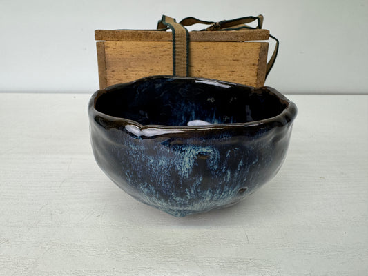 Y9764 CHAWAN Sea cucumber bowl signed box Japan antique tea ceremony pottery cup