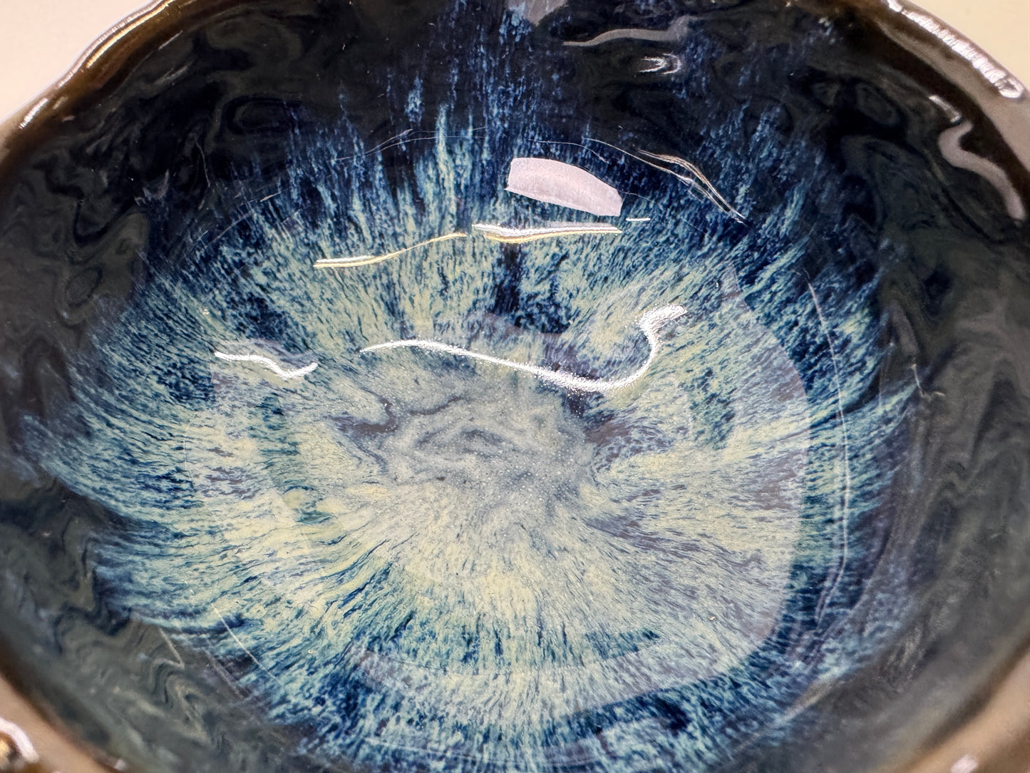 Y9764 CHAWAN Sea cucumber bowl signed box Japan antique tea ceremony pottery cup