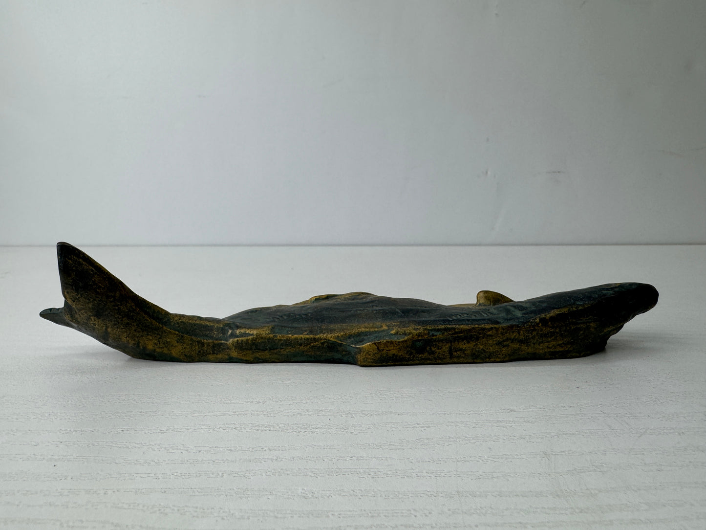 Y9770 OKIMONO copper Salmon figurine signed box Seibo Kitamura Japan antique