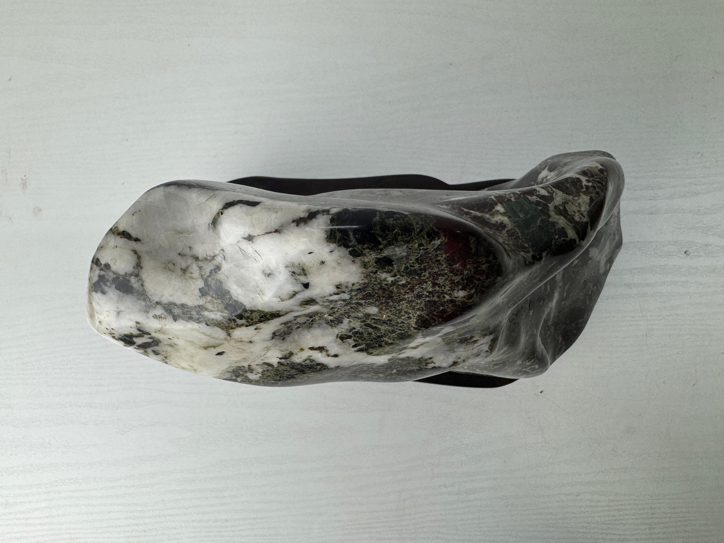 Y9771 OKIMONO Decorative natural viewing stone wooden stand Japan antique decor