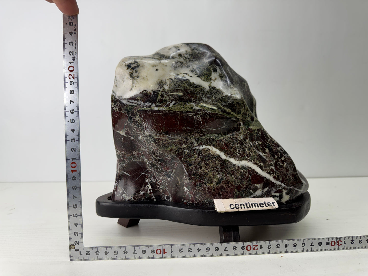 Y9771 OKIMONO Decorative natural viewing stone wooden stand Japan antique decor