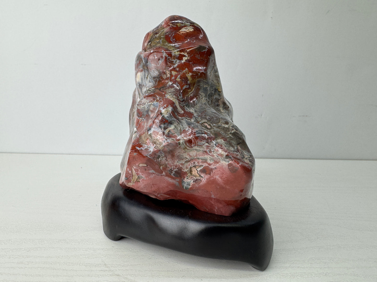 Y9773 OKIMONO Kinkouseki wooden stand viewing stone Japan antique decor interior