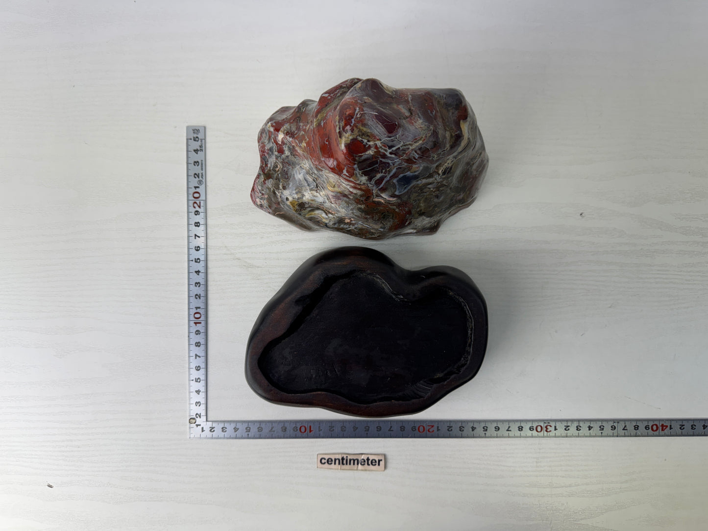 Y9773 OKIMONO Kinkouseki wooden stand viewing stone Japan antique decor interior