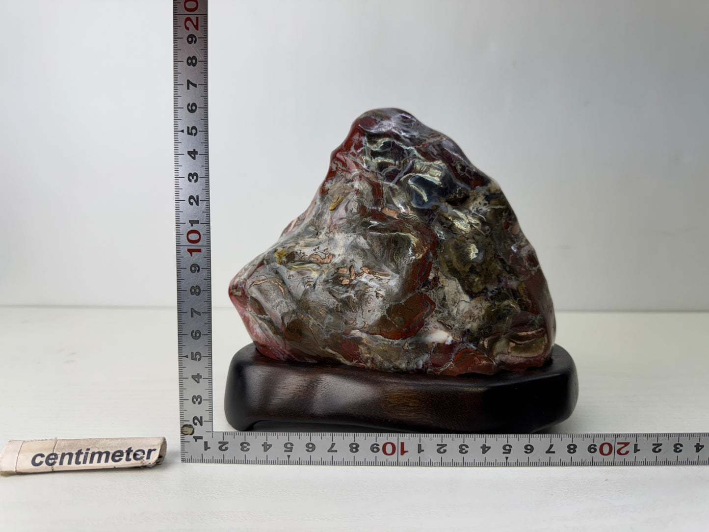 Y9773 OKIMONO Kinkouseki wooden stand viewing stone Japan antique decor interior