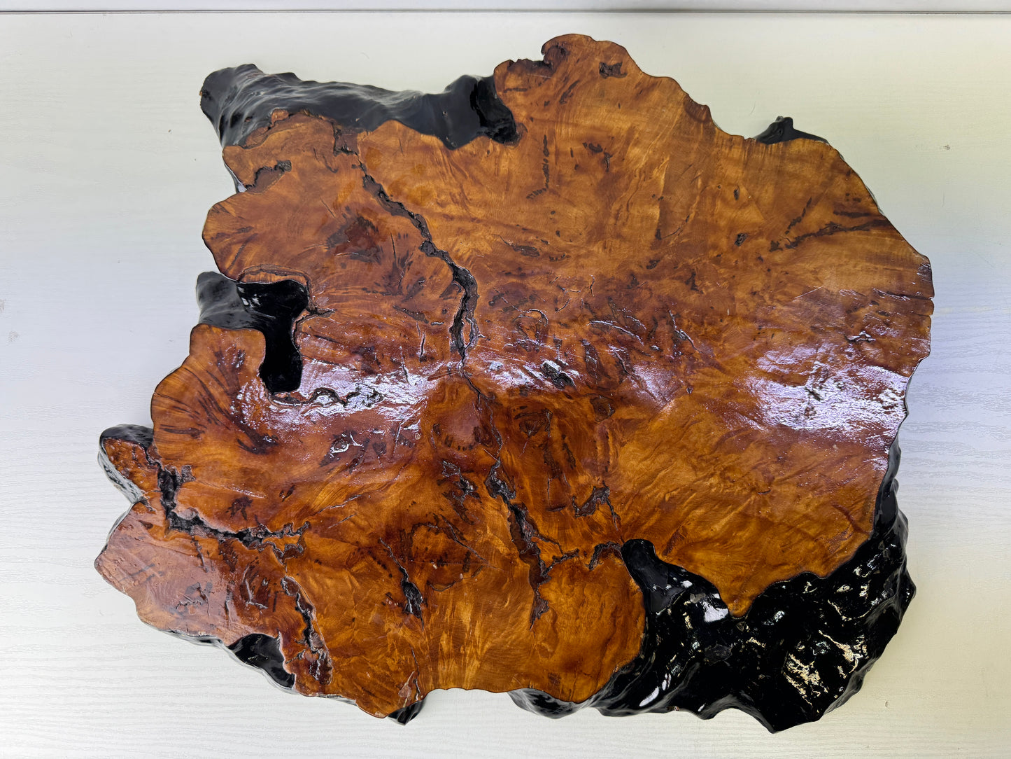 Y9774 FLOWER STAND wooden stand base natural wood Tamamoku Japan antique decor