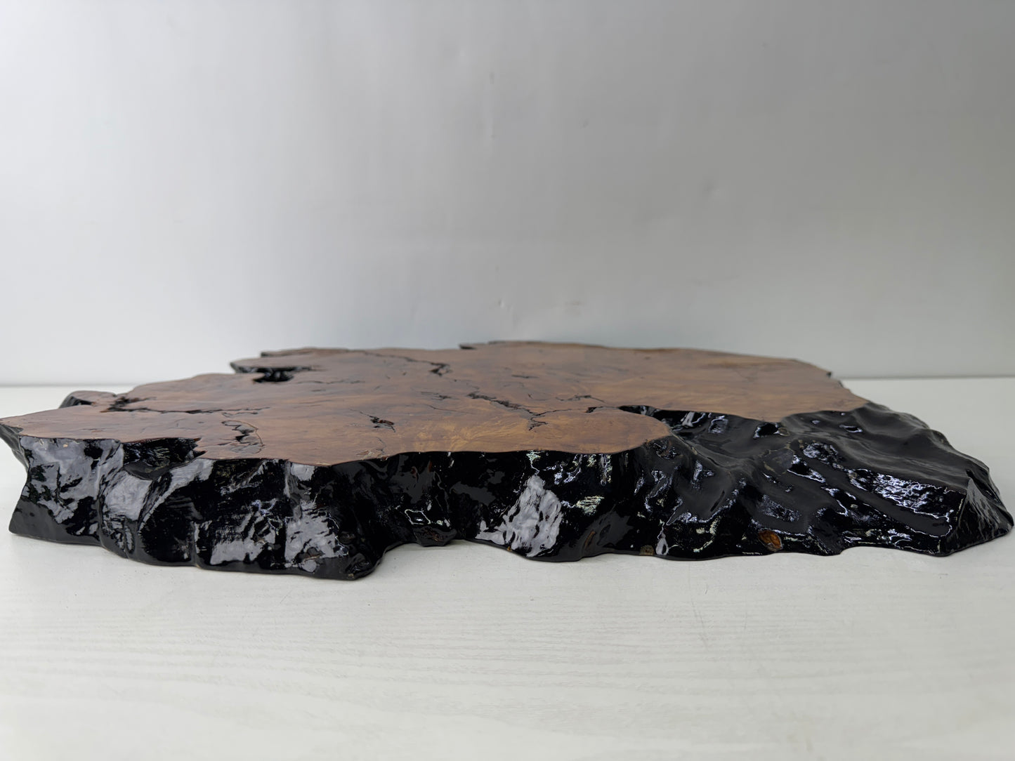 Y9774 FLOWER STAND wooden stand base natural wood Tamamoku Japan antique decor