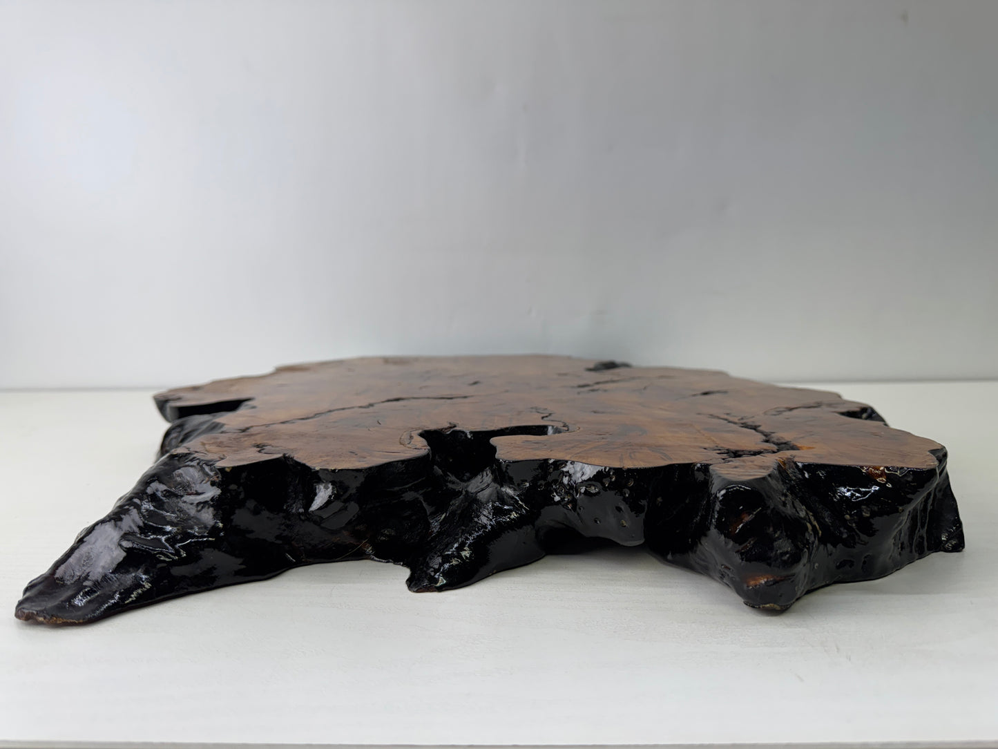 Y9774 FLOWER STAND wooden stand base natural wood Tamamoku Japan antique decor