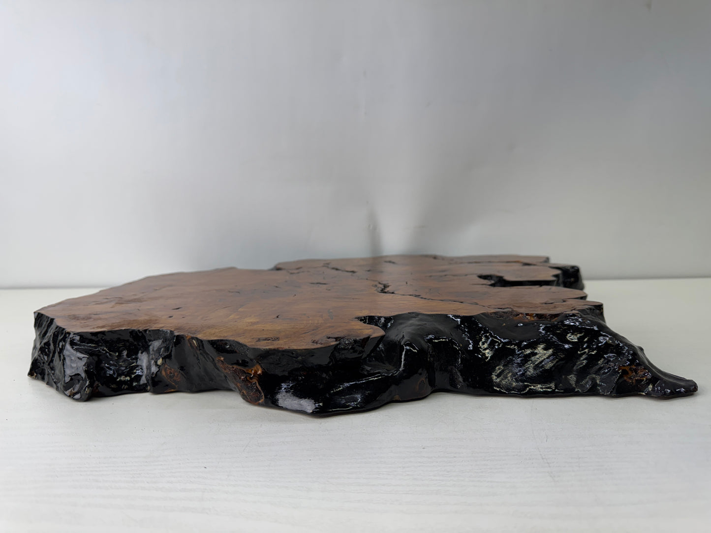 Y9774 FLOWER STAND wooden stand base natural wood Tamamoku Japan antique decor