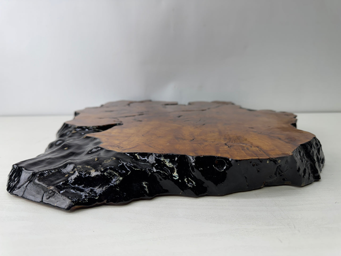 Y9774 FLOWER STAND wooden stand base natural wood Tamamoku Japan antique decor