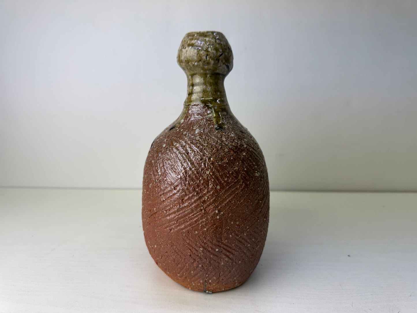 Y9779 FLOWER VASE Shigaraki-ware modern art contemporary Japan ikebana floral