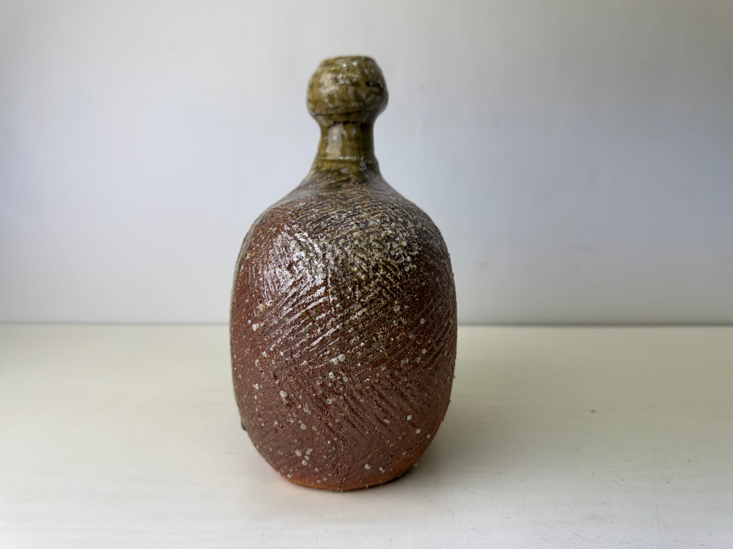 Y9779 FLOWER VASE Shigaraki-ware modern art contemporary Japan ikebana floral