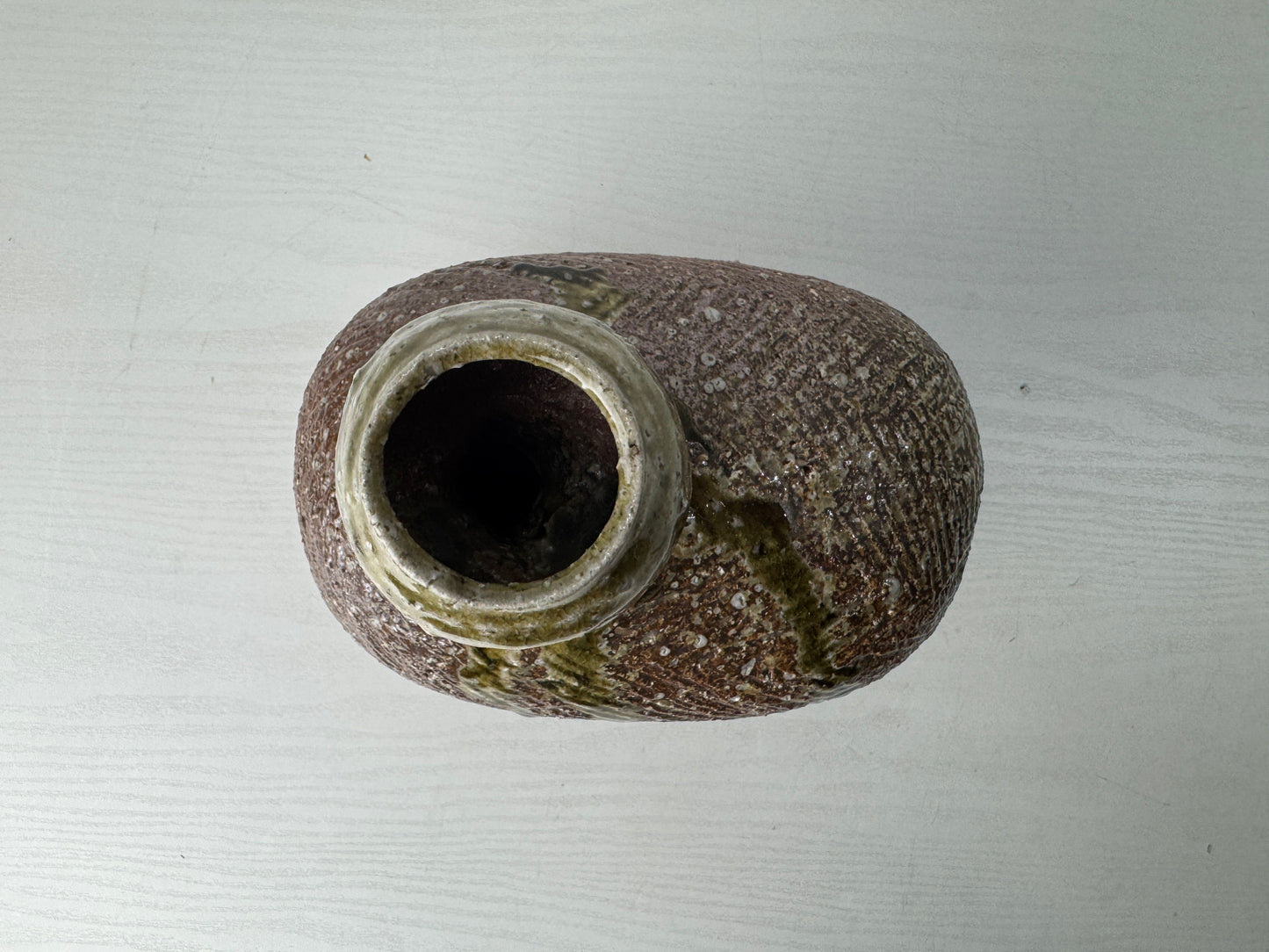 Y9779 FLOWER VASE Shigaraki-ware modern art contemporary Japan ikebana floral