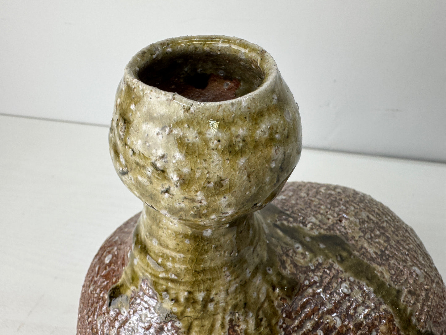 Y9779 FLOWER VASE Shigaraki-ware modern art contemporary Japan ikebana floral