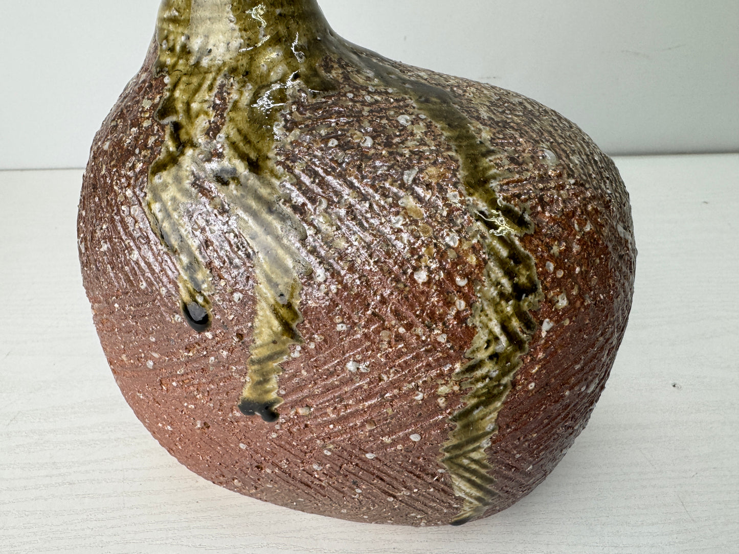 Y9779 FLOWER VASE Shigaraki-ware modern art contemporary Japan ikebana floral