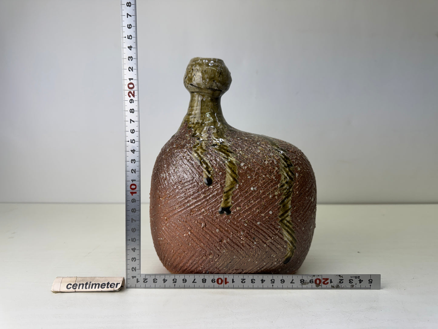 Y9779 FLOWER VASE Shigaraki-ware modern art contemporary Japan ikebana floral