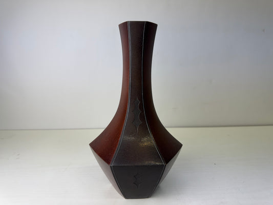 Y9780 FLOWER VASE copper modern art Japan antique ikebana floral arrangement