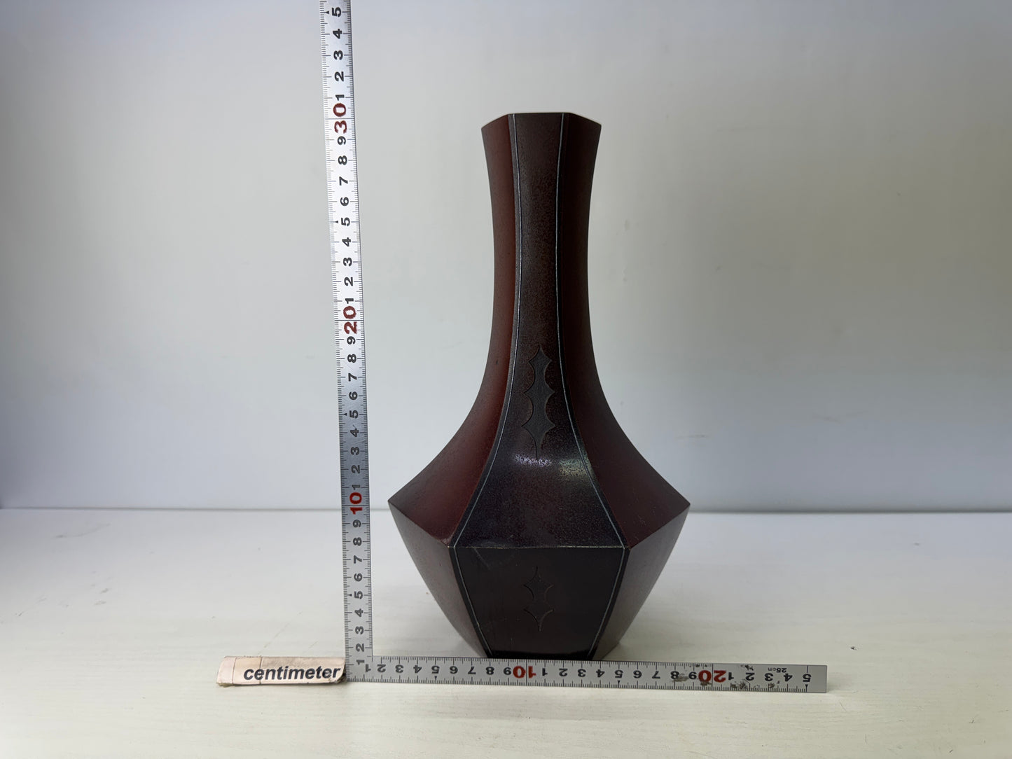 Y9780 FLOWER VASE copper modern art Japan antique ikebana floral arrangement