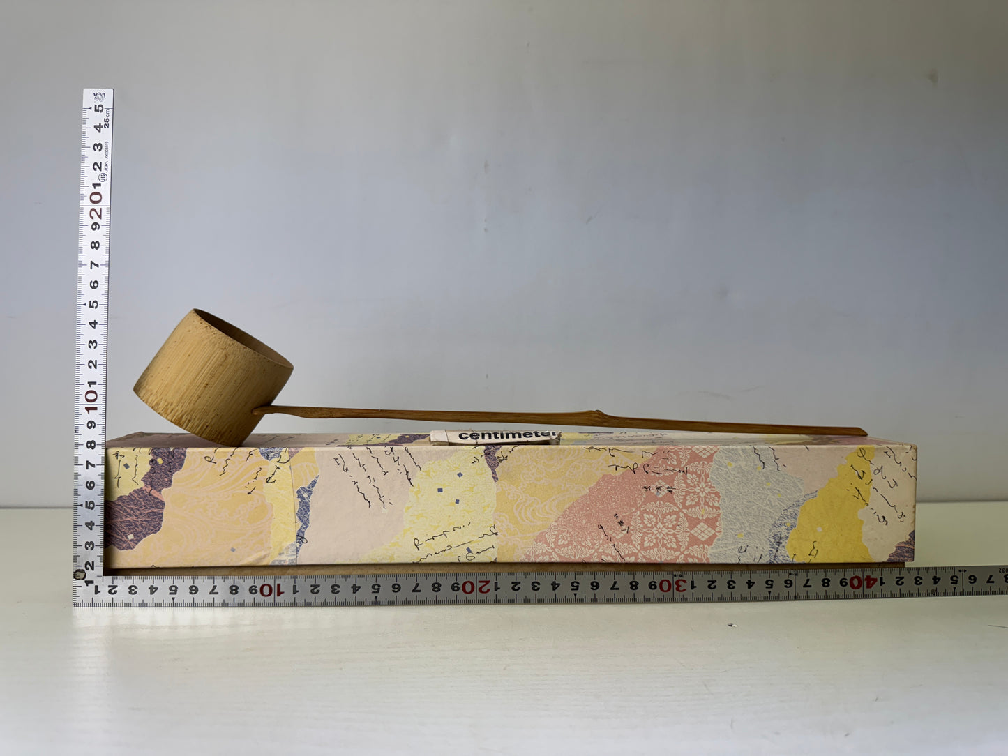 Y9785 HISHAKU Bamboo ladle dipper box Japan Tea Ceremony utensils antique scoop