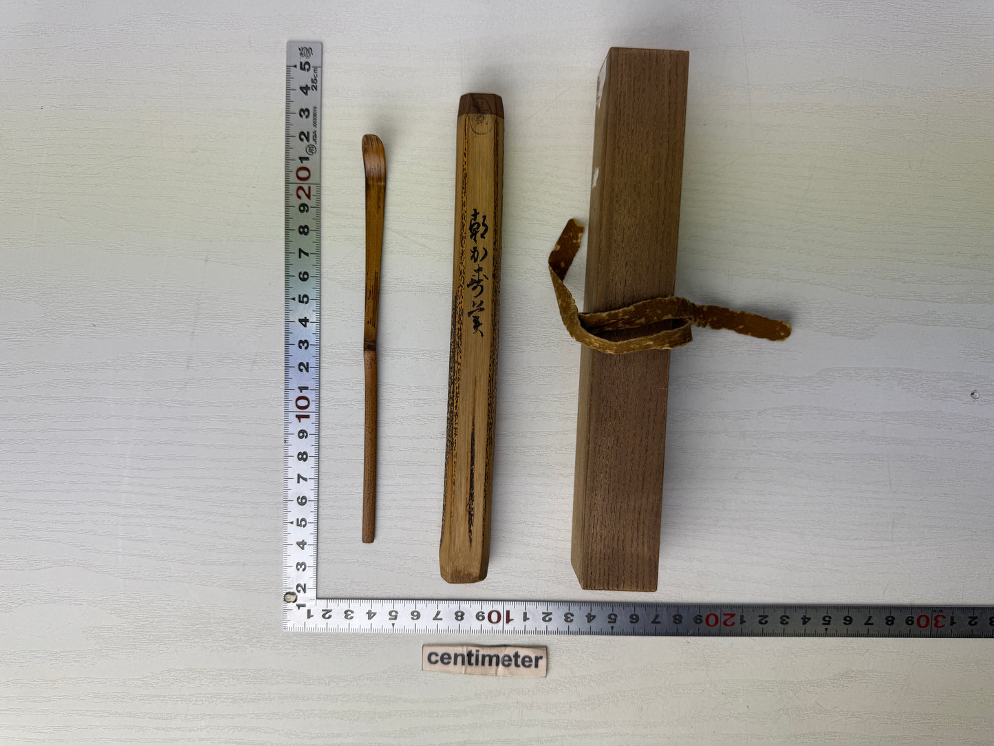 Y9786 CHASHAKU Bamboo scoop signed box Japan Tea Ceremony utensils antique