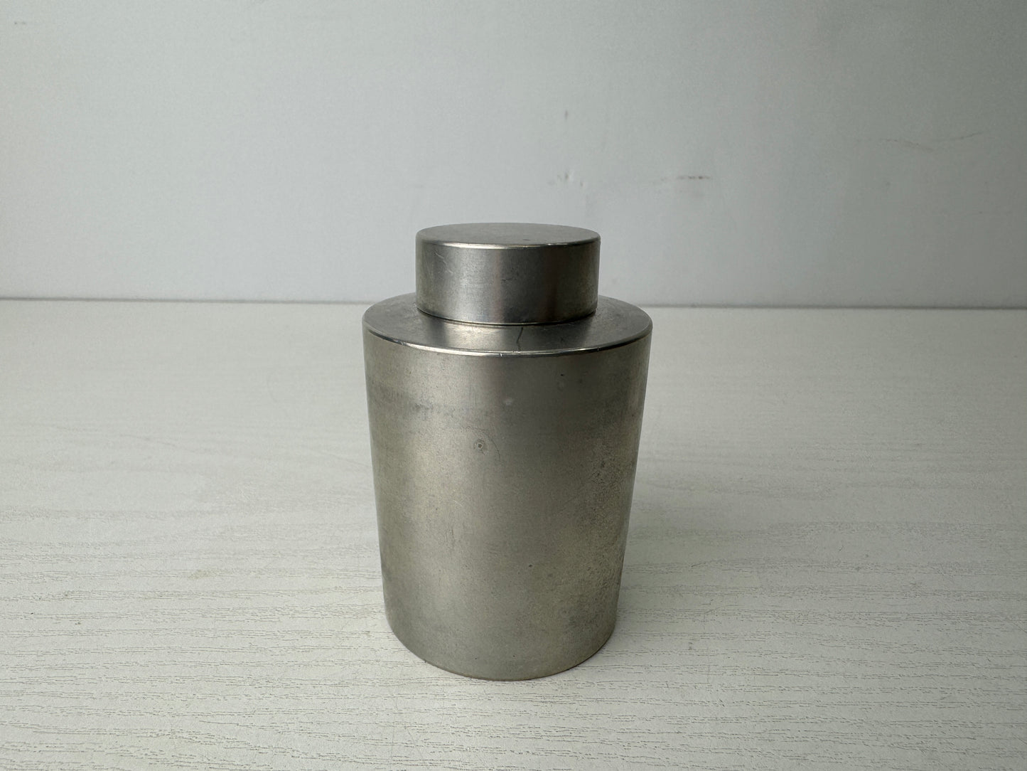 Y9788 TEA CADDY Tin matcha container signed Japan Tea Ceremony utensils antique