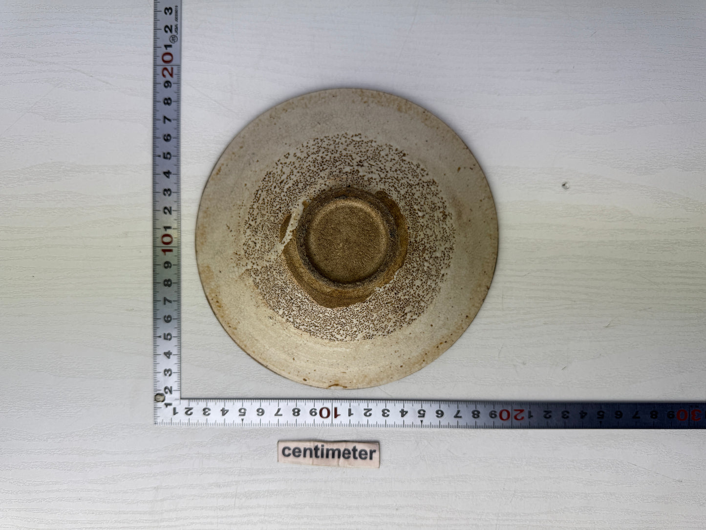 Y9790 CHAWAN Mino-ware flat bowl Seto Karatsu Japan antique tea ceremony pottery