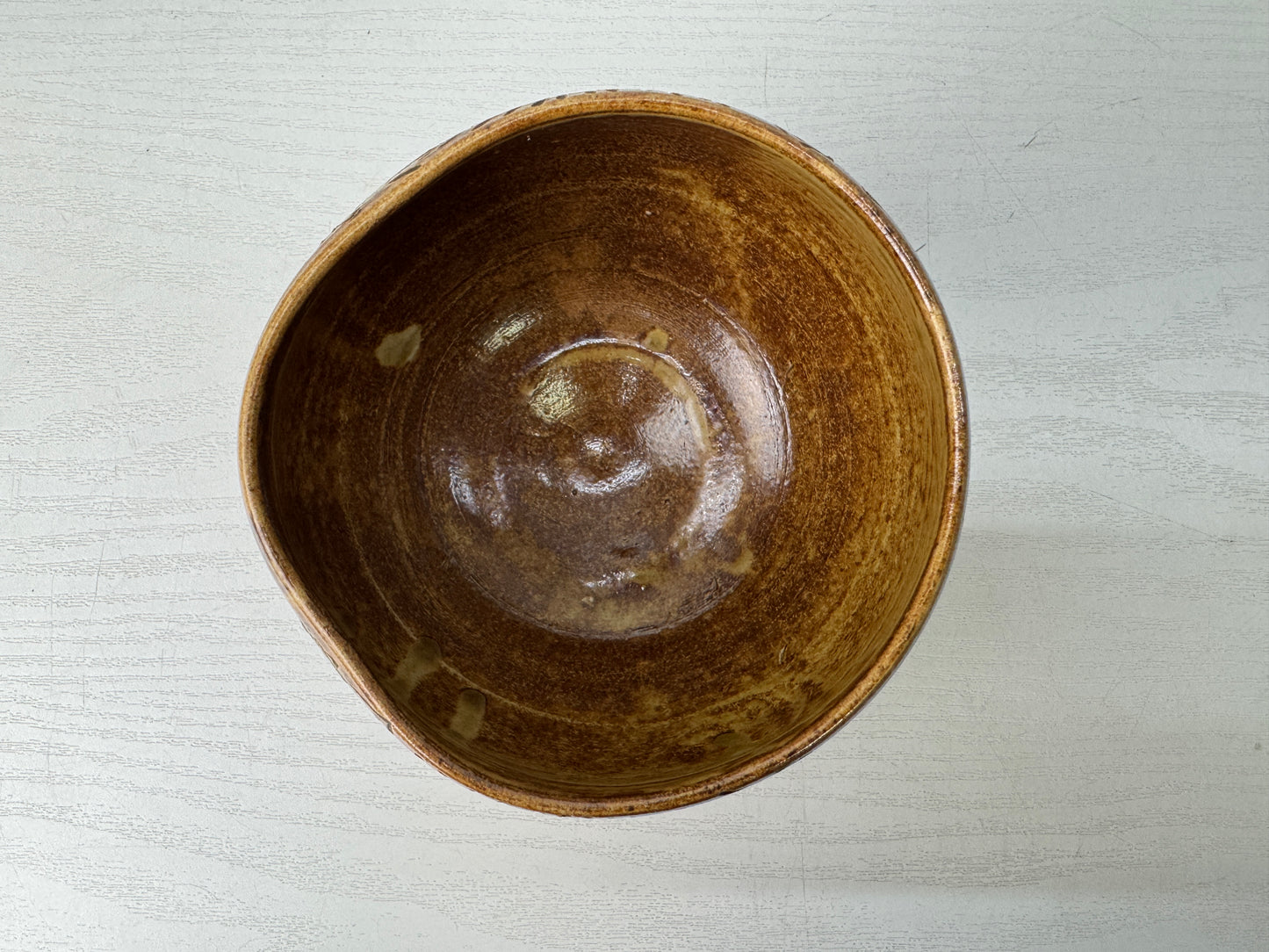 Y9793 CHAWAN Seto-ware bowl signed box Japan antique tea ceremony pottery cup