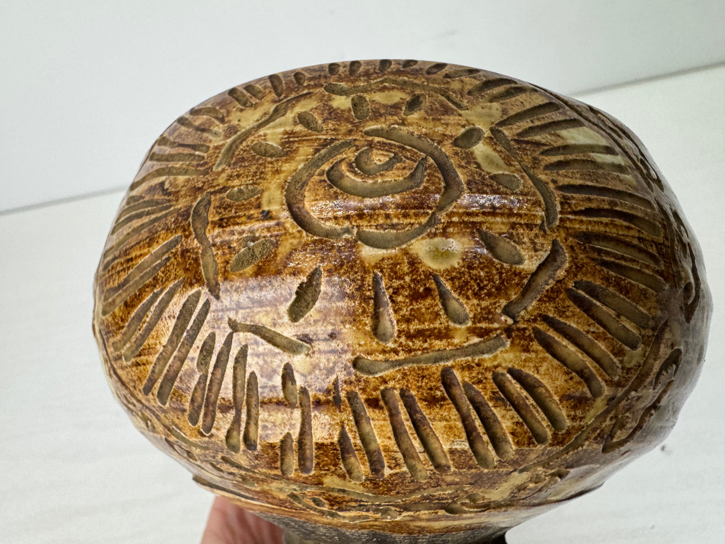 Y9793 CHAWAN Seto-ware bowl signed box Japan antique tea ceremony pottery cup