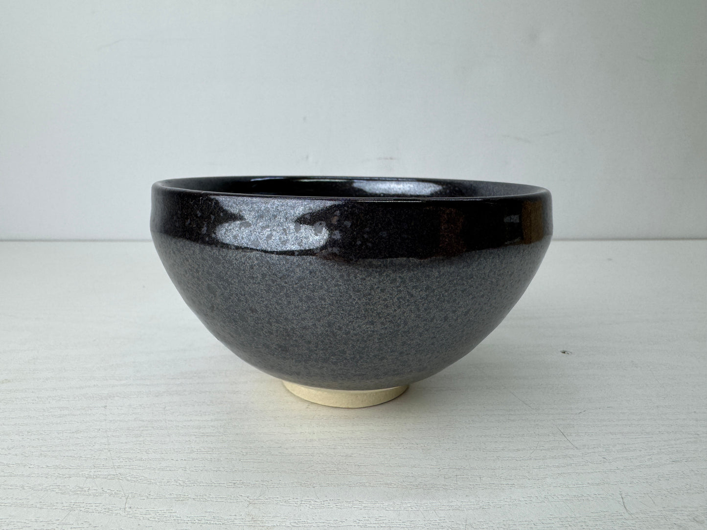 Y9794 CHAWAN Yuteki Tenmoku bowl signed box Japan antique tea ceremony pottery