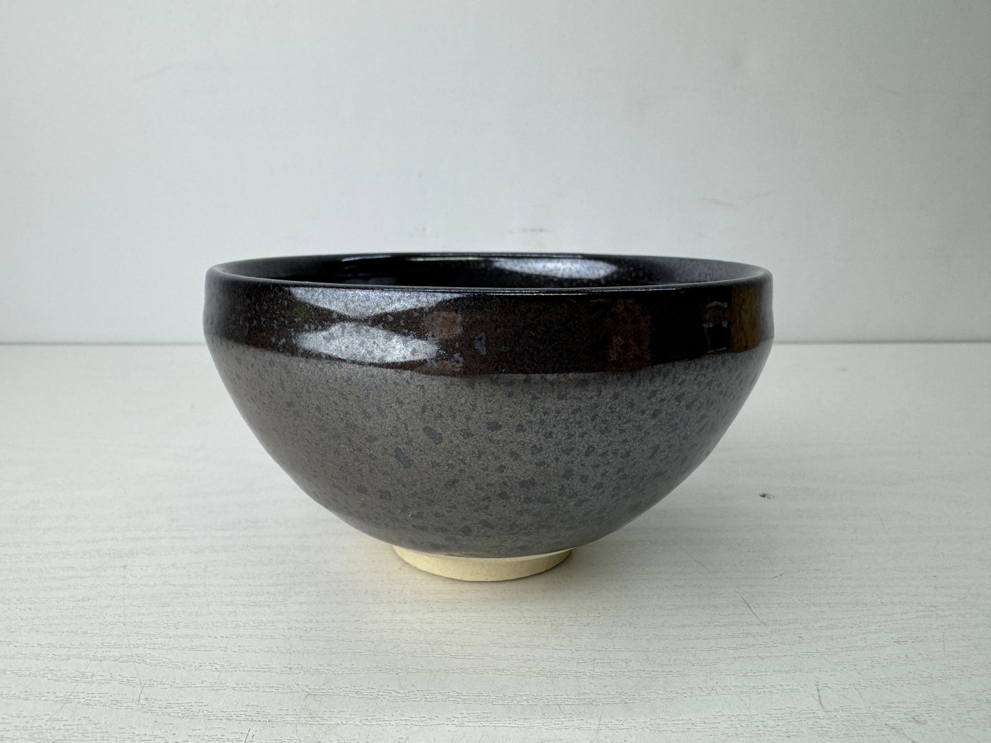 Y9794 CHAWAN Yuteki Tenmoku bowl signed box Japan antique tea ceremony pottery