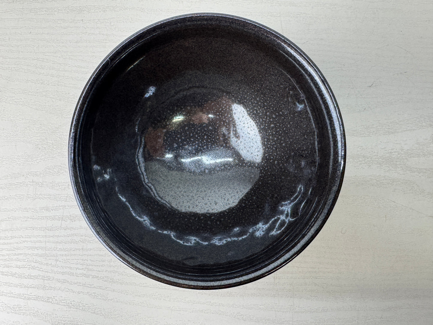 Y9794 CHAWAN Yuteki Tenmoku bowl signed box Japan antique tea ceremony pottery