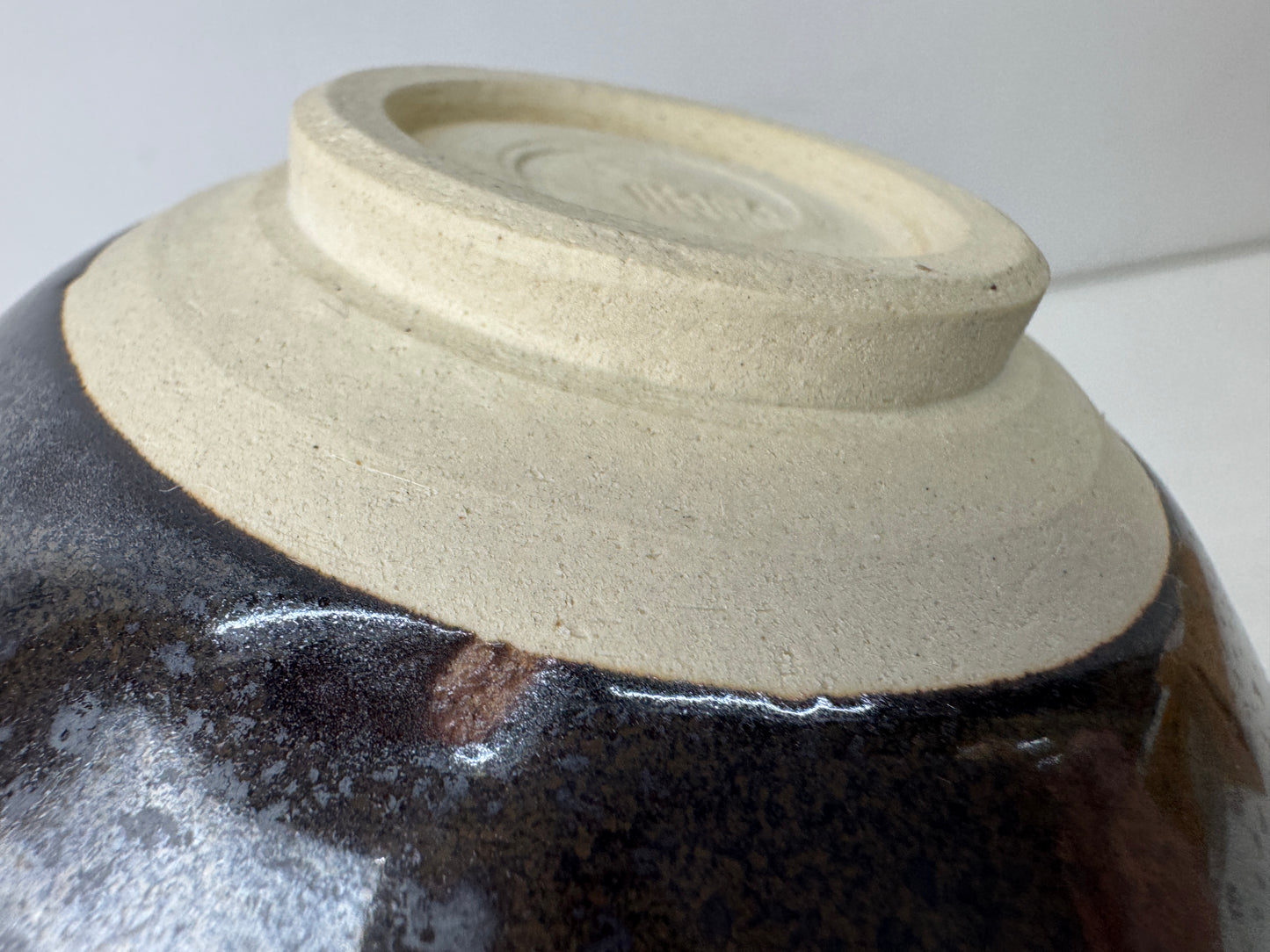 Y9794 CHAWAN Yuteki Tenmoku bowl signed box Japan antique tea ceremony pottery