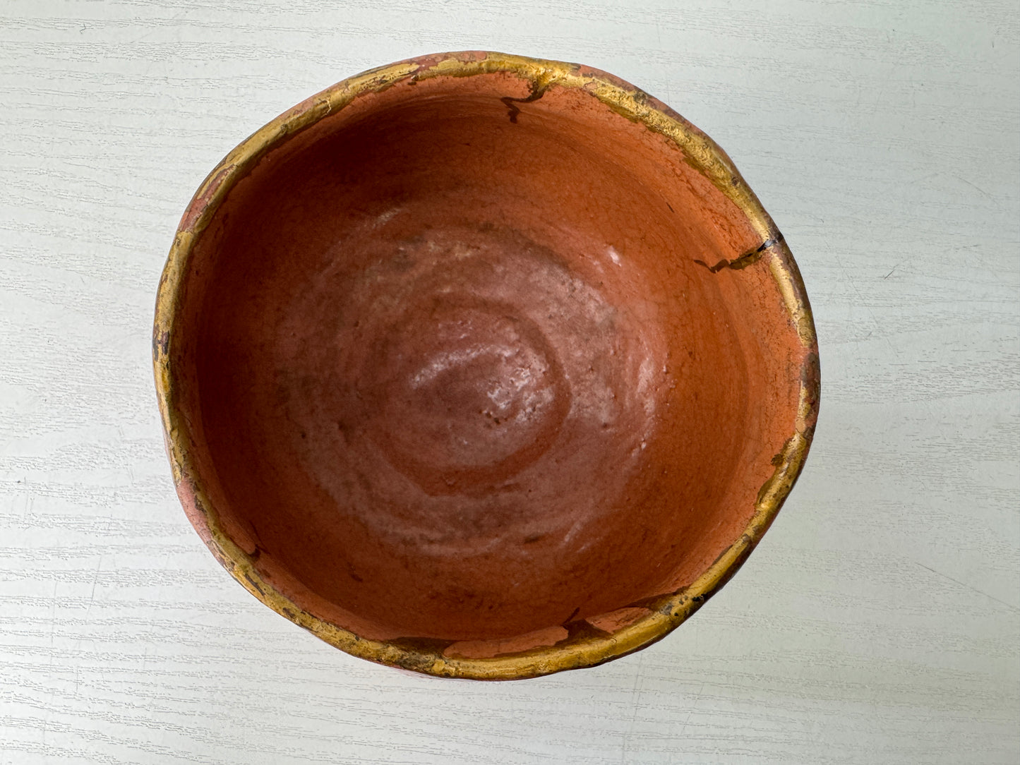 Y9795 CHAWAN Raku-ware red bowl signed box kintsugi Japan antique tea ceremony