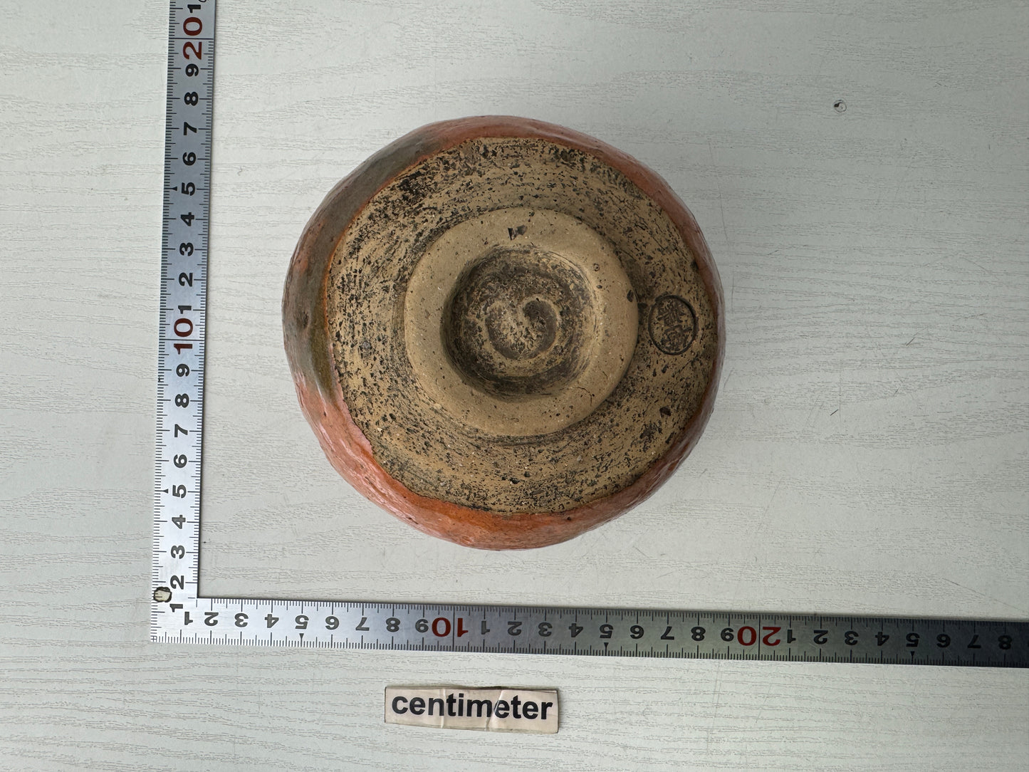 Y9795 CHAWAN Raku-ware red bowl signed box kintsugi Japan antique tea ceremony