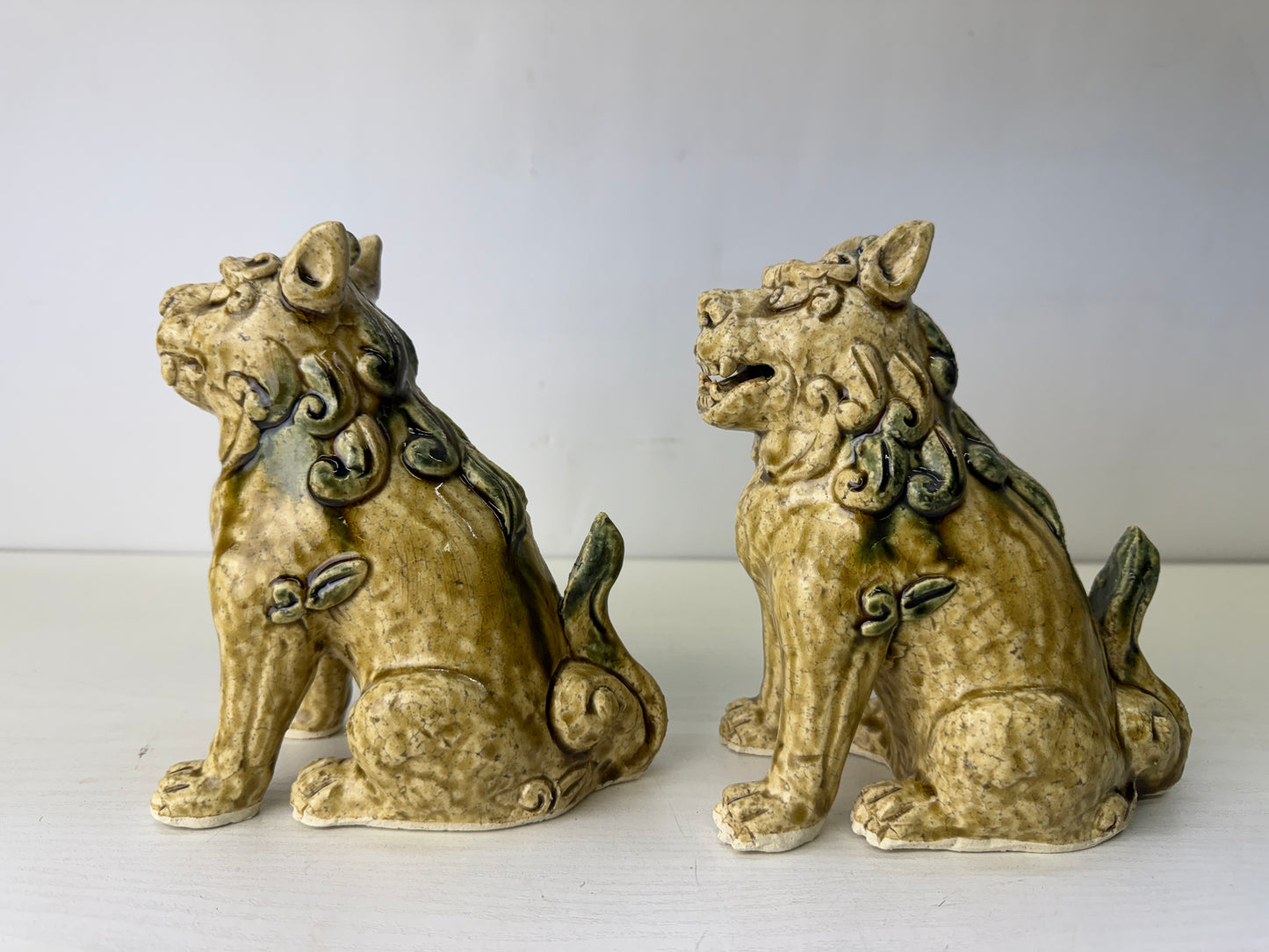 Y9799 OKIMONO Kiseto-ware figure figurine pair signed box Japan antique interior