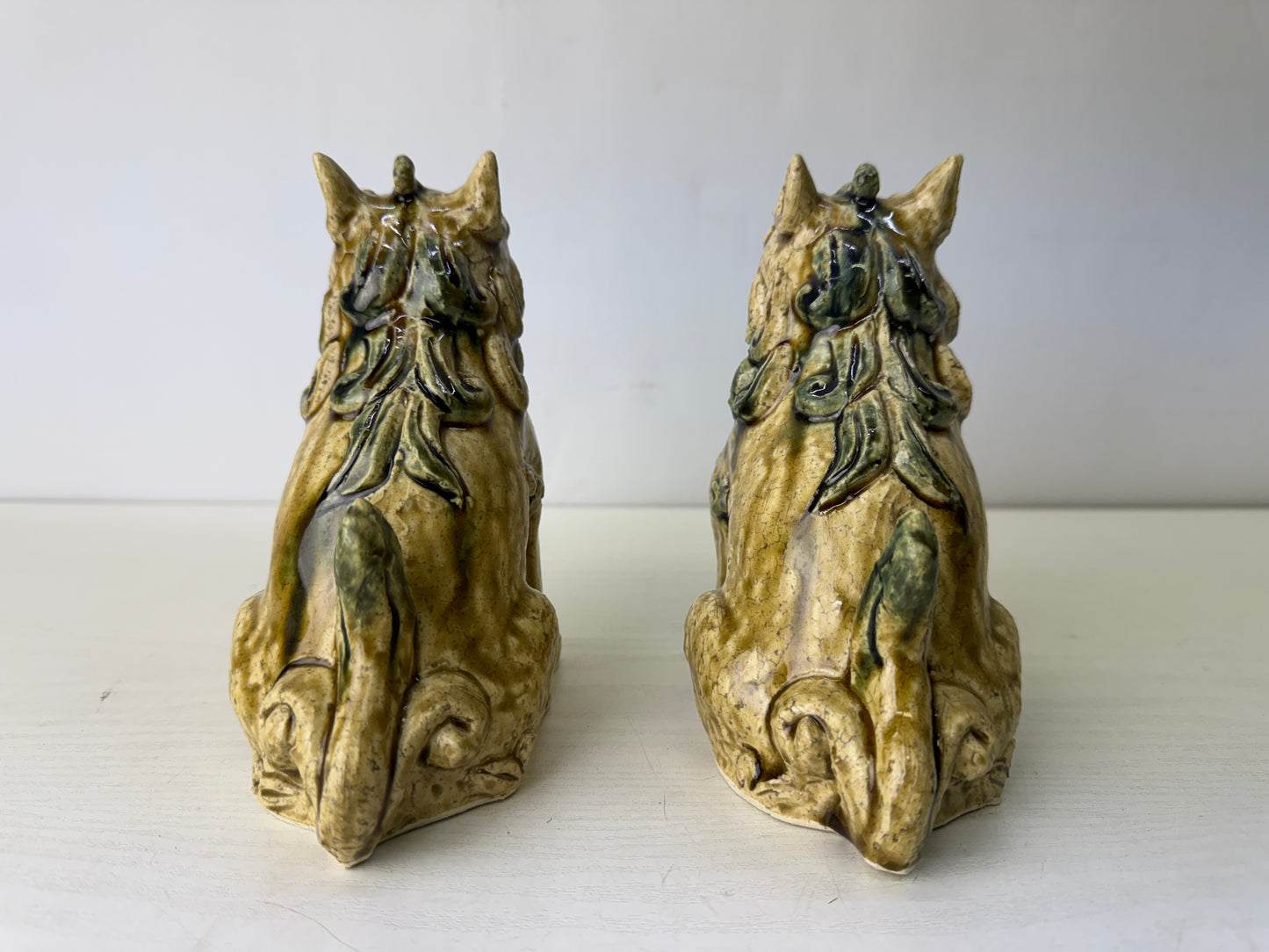 Y9799 OKIMONO Kiseto-ware figure figurine pair signed box Japan antique interior