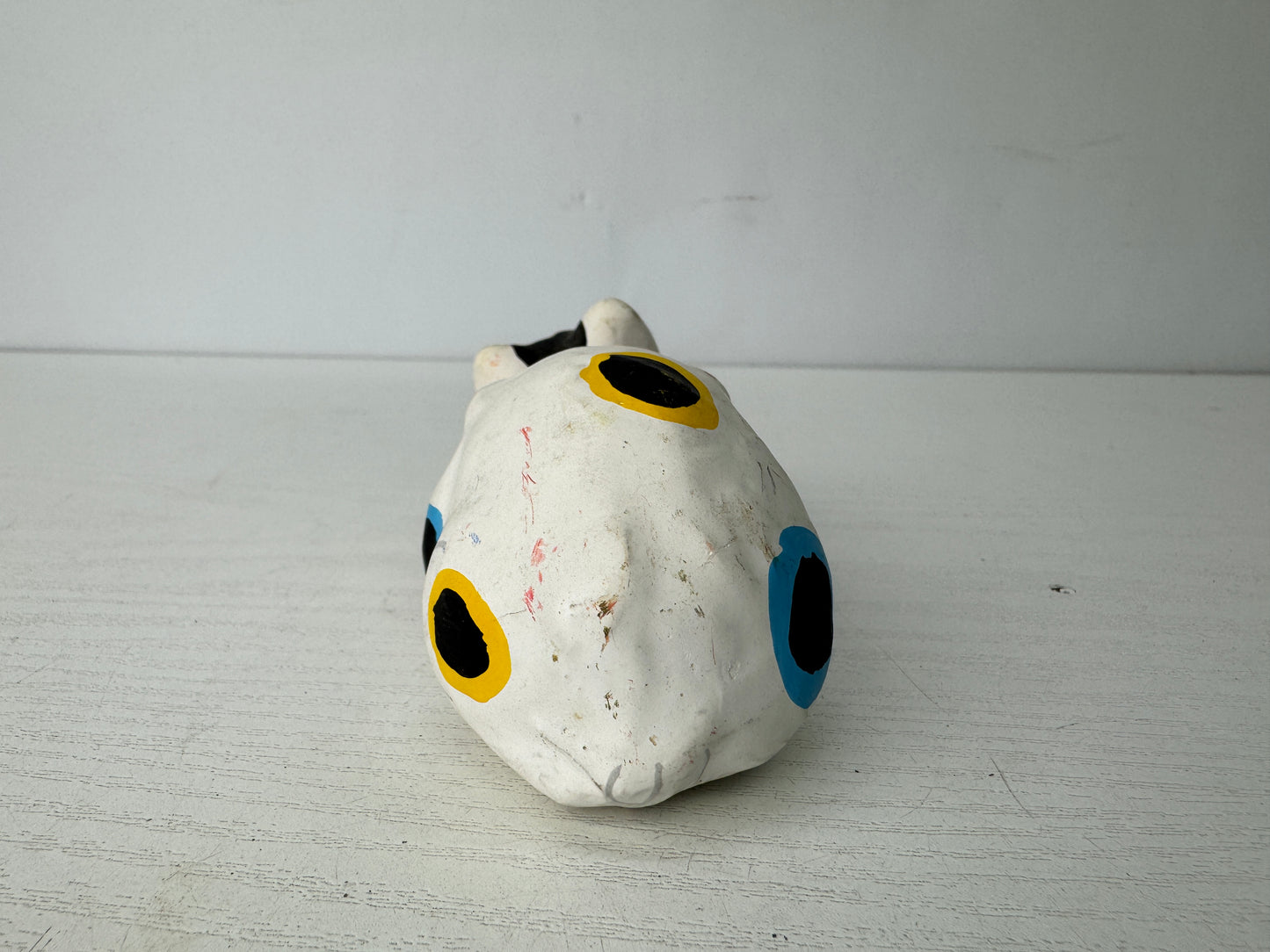 Y9800 OKIMONO Paper Mache Bobblehead Cat Japanese doll Japan antique interior