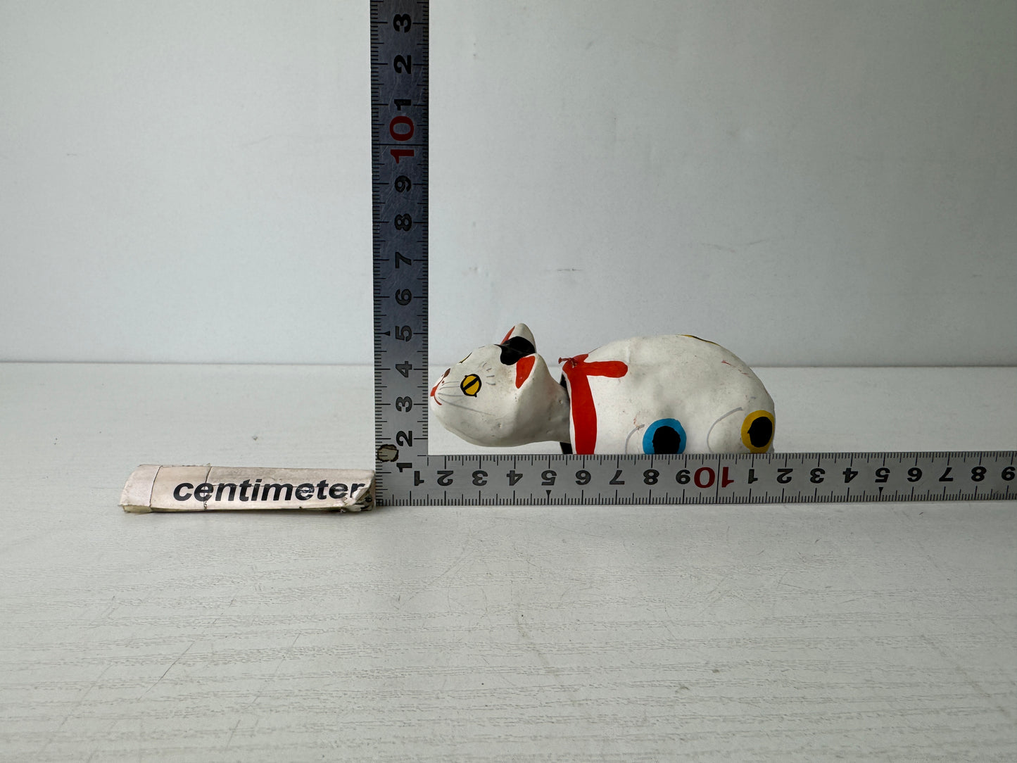 Y9800 OKIMONO Paper Mache Bobblehead Cat Japanese doll Japan antique interior