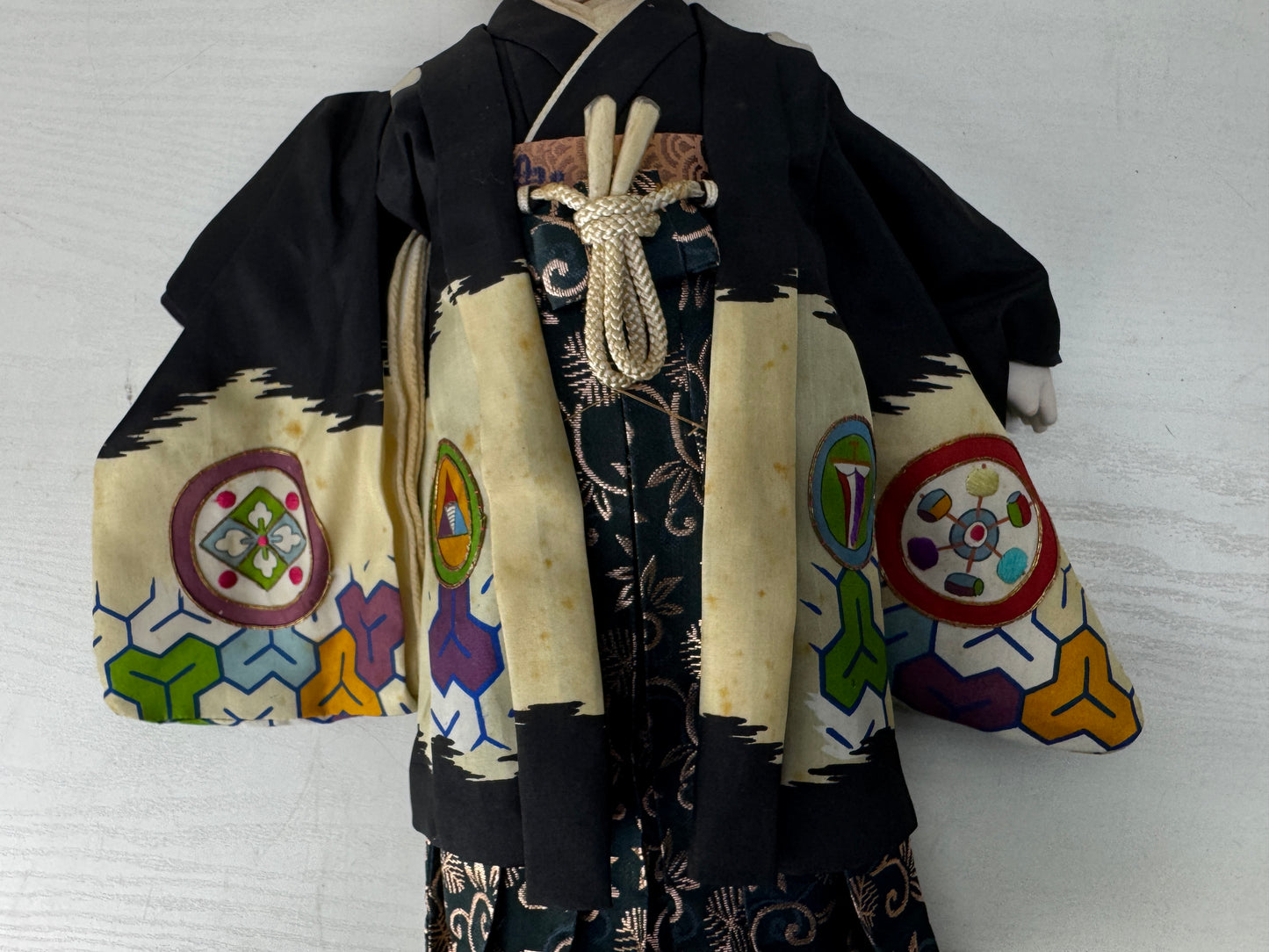 Y9802 NINGYO Ichimatsu doll boy kimono Japan antique interior figure figurine