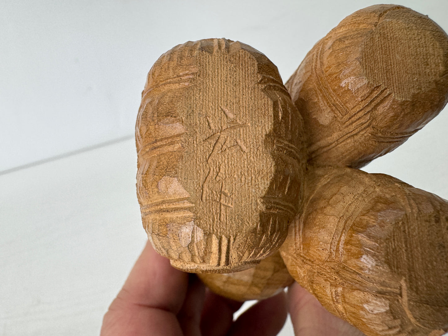 Y9803 STATUE wood carving Daikoku figurine signed Japan antique interior decor