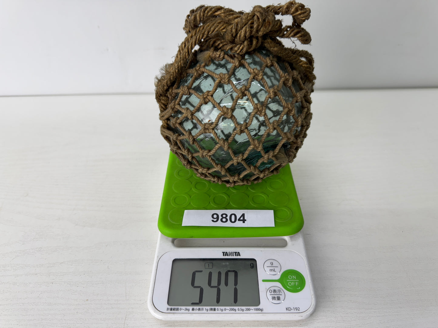 Y9804 GLASS FLOAT  Ukidama floating ball fishing nautical bouy Japan antique