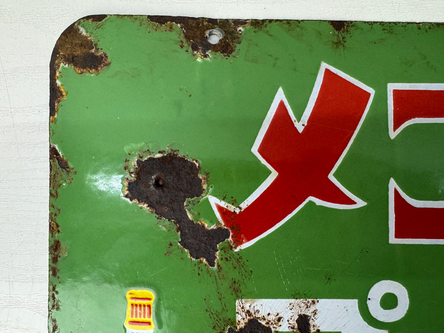 Y9809 SIGNBOARD Enamel sign Kagome double-sided Japan antique wall interior