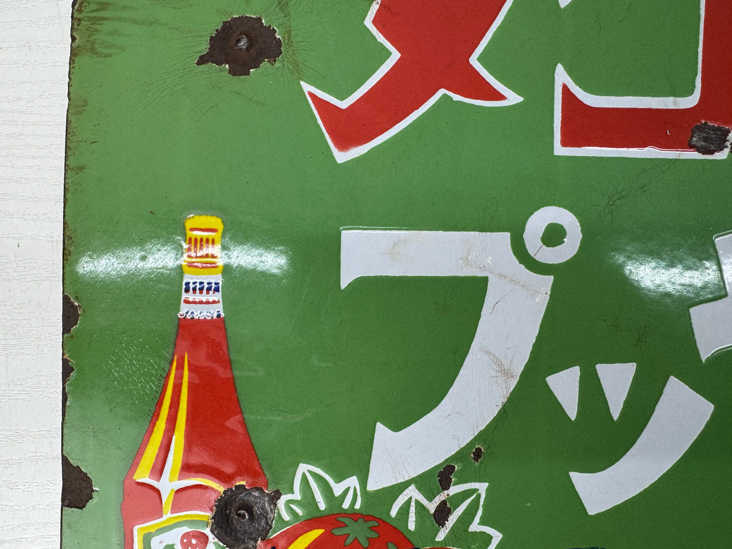 Y9809 SIGNBOARD Enamel sign Kagome double-sided Japan antique wall interior