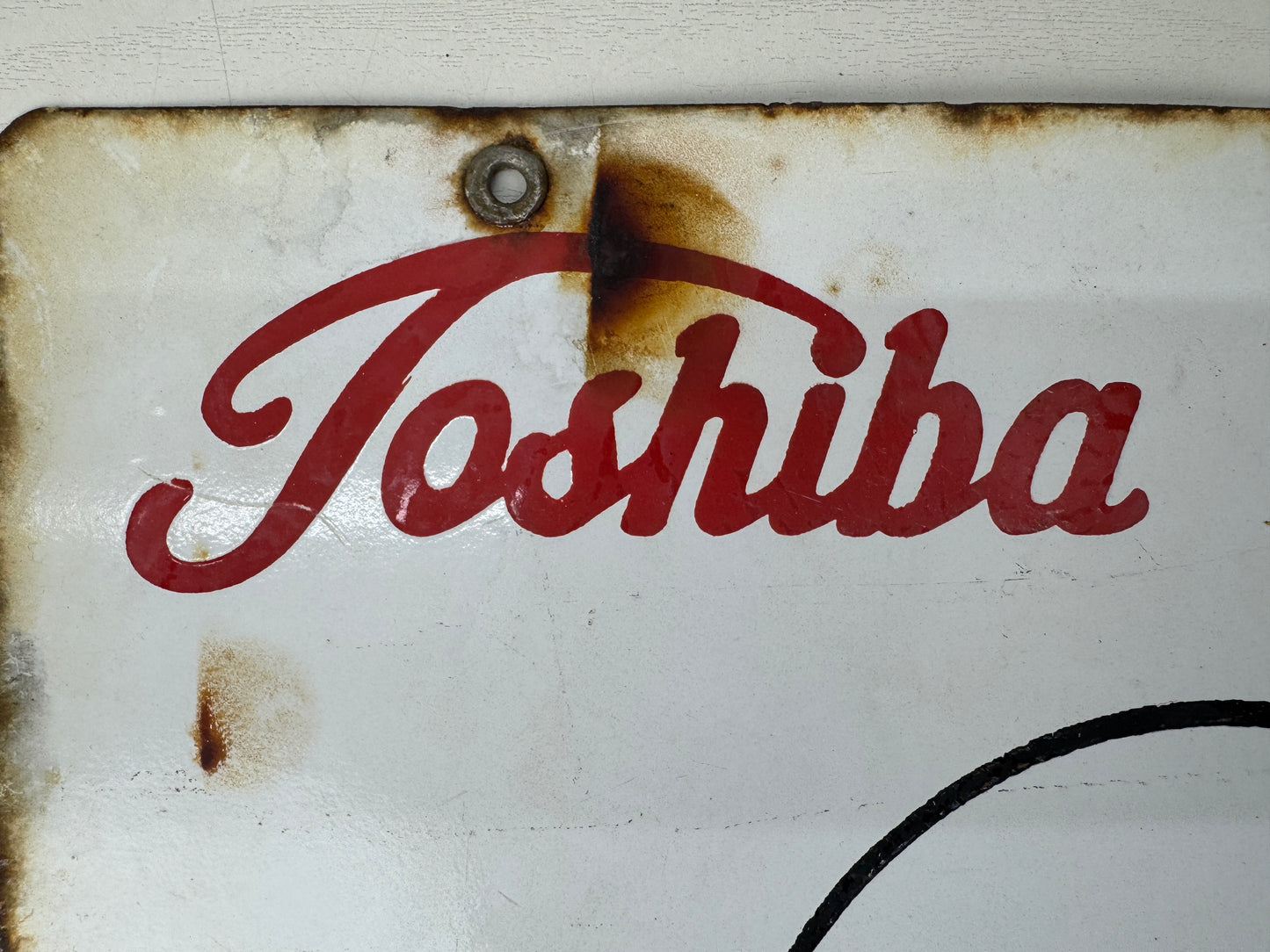 Y9810 SIGNBOARD Enamel sign Toshiba Lamp double-sided Japan antique wall decor