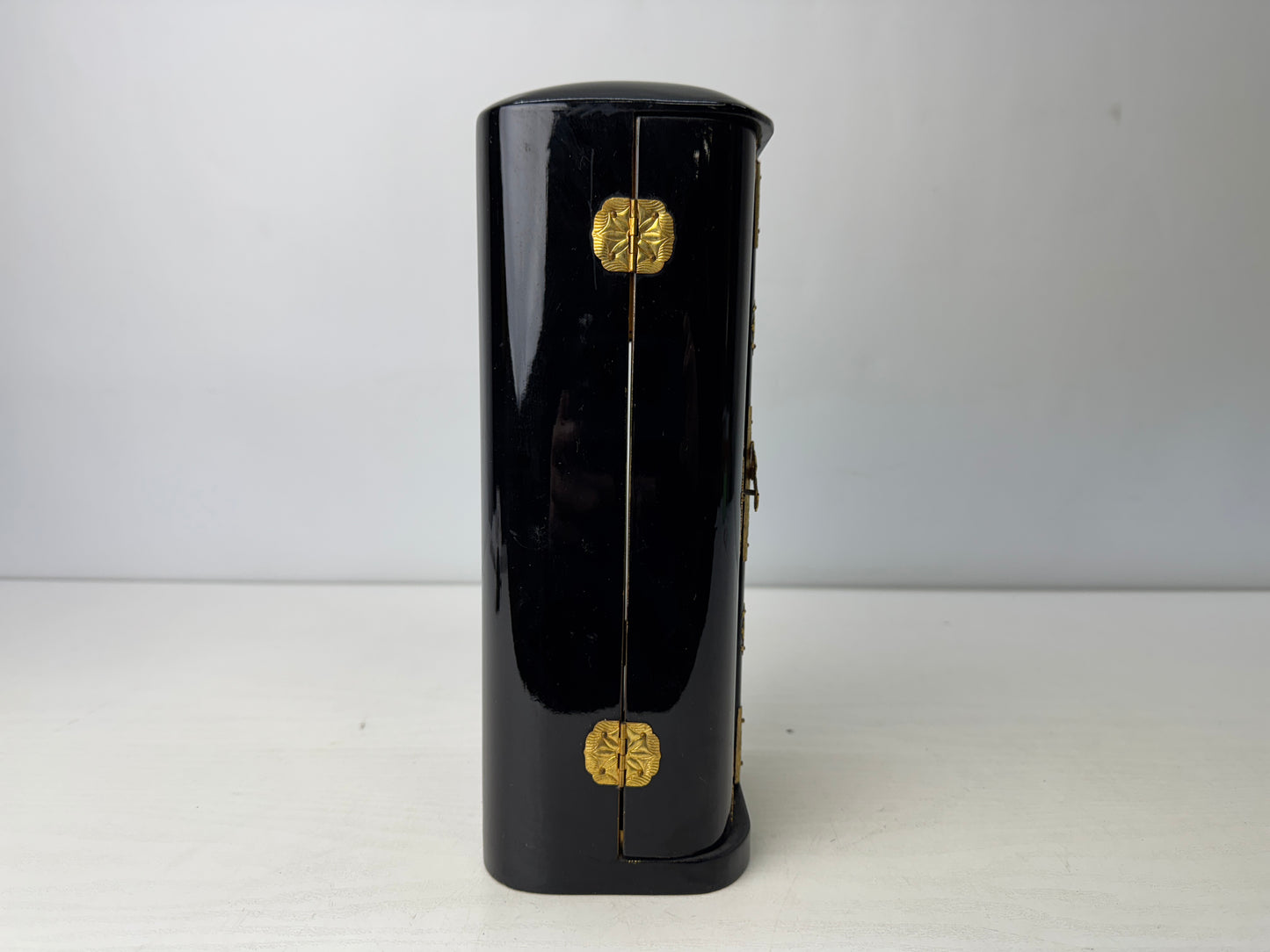 Y9811 Buddhist Altar Shrine black lacquer metal fittings Japan antique Buddhism