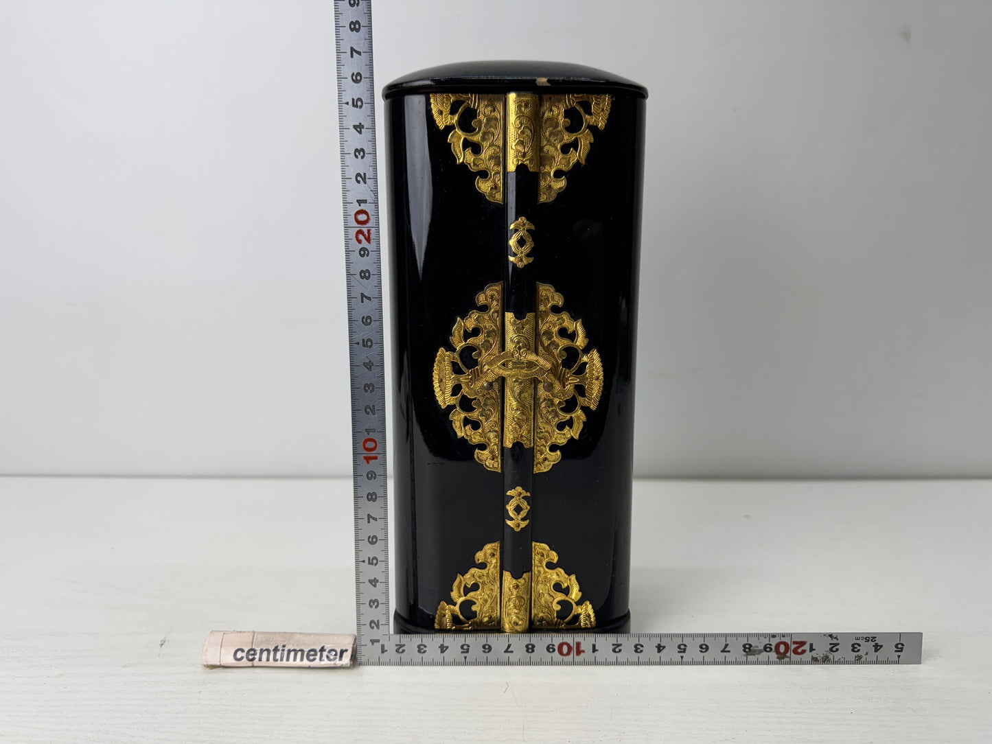 Y9811 Buddhist Altar Shrine black lacquer metal fittings Japan antique Buddhism