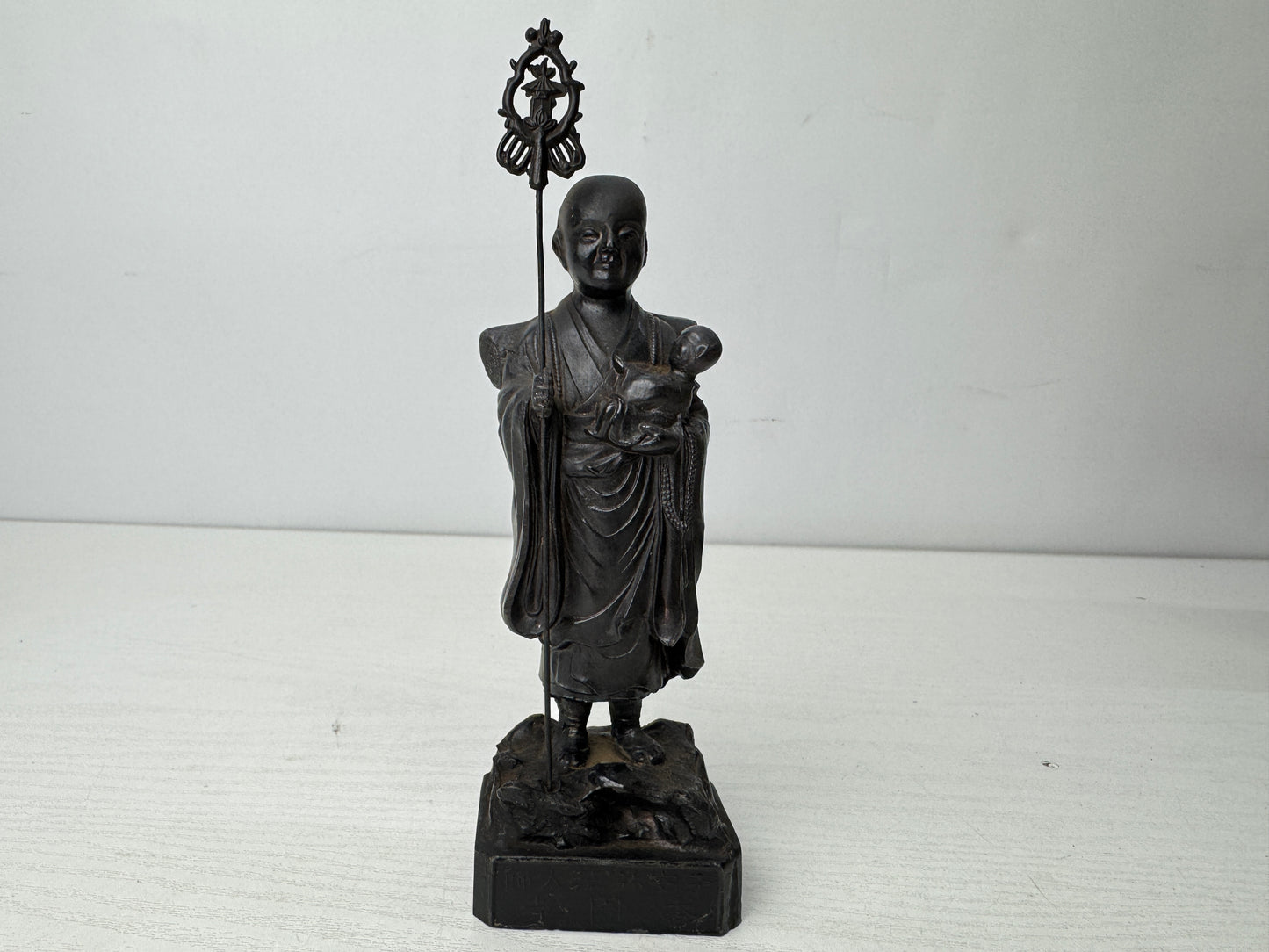 Y9813 STATUE metal Buddha figurine figure wooden Shrine Japan antique Buddhism