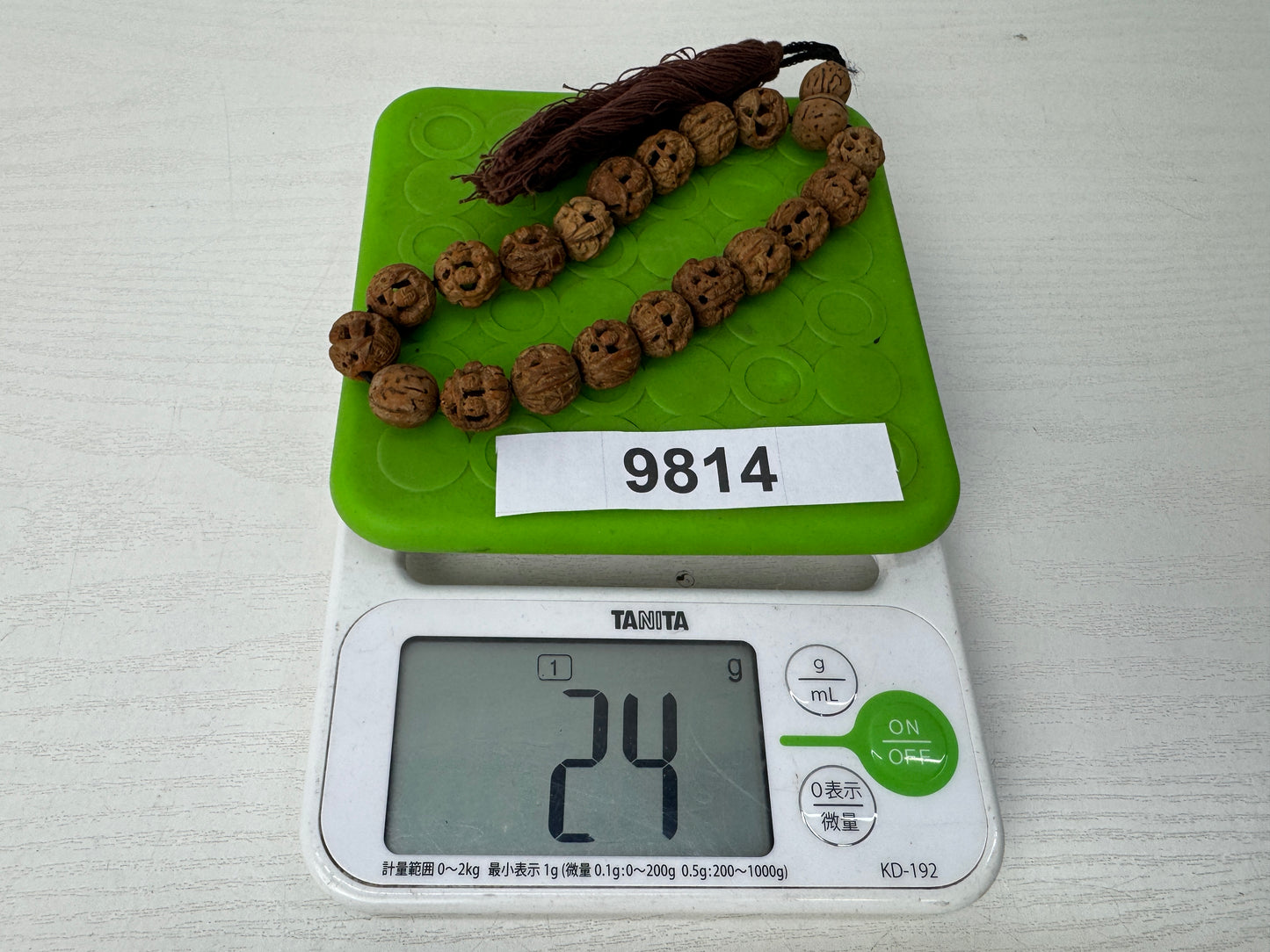 Y9814 JUZU Buddhist Prayer Beads Rosary sculpture  Japan antique altar accessory