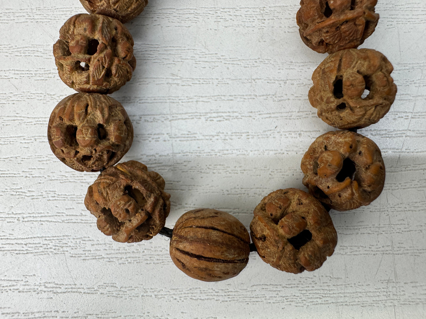 Y9814 JUZU Buddhist Prayer Beads Rosary sculpture  Japan antique altar accessory