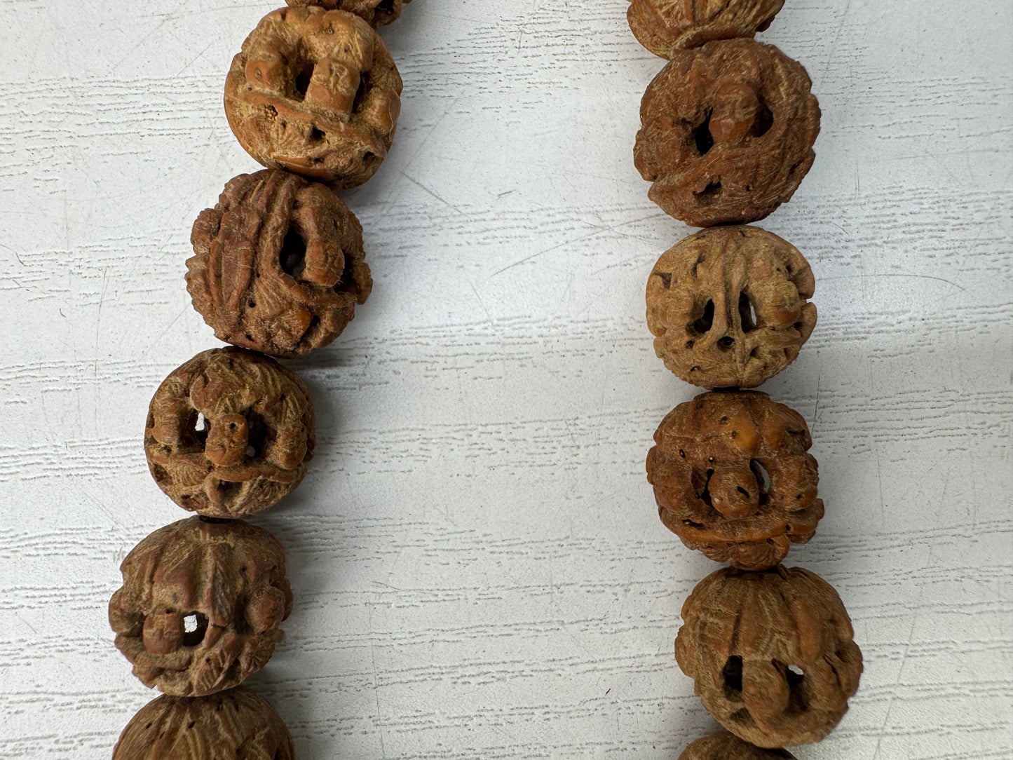 Y9814 JUZU Buddhist Prayer Beads Rosary sculpture  Japan antique altar accessory